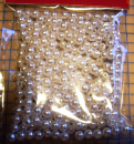 Kunstoffperlen, 6 mm ecru, ca. 70 Stück/Box